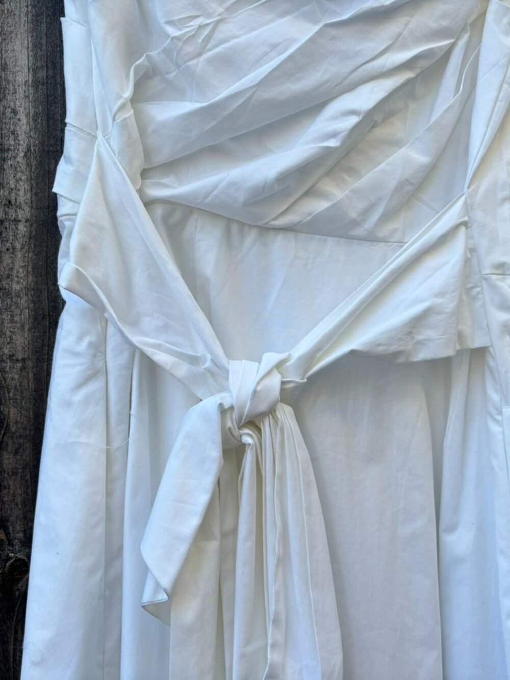 NWT Banana Republic One Shoulder White Lined Poplin Dress 10 - Picture 7 of 11